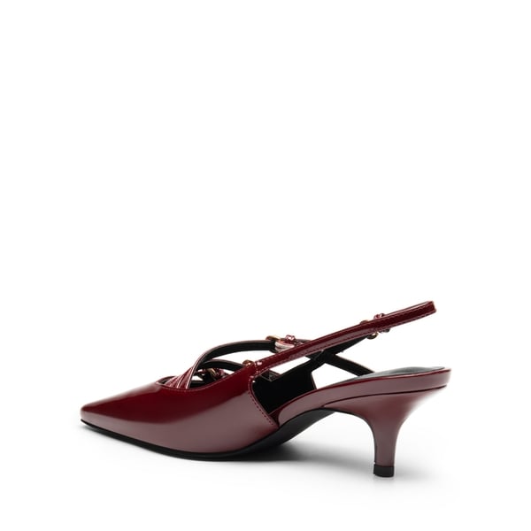 Buckle Slingback Stiletto Heel Pumps - RED WINE - 2